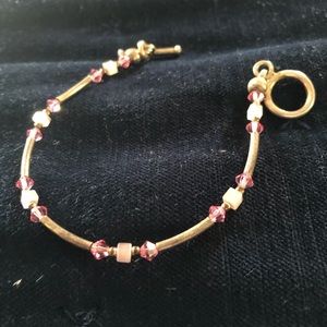 Pink and silver bracelet